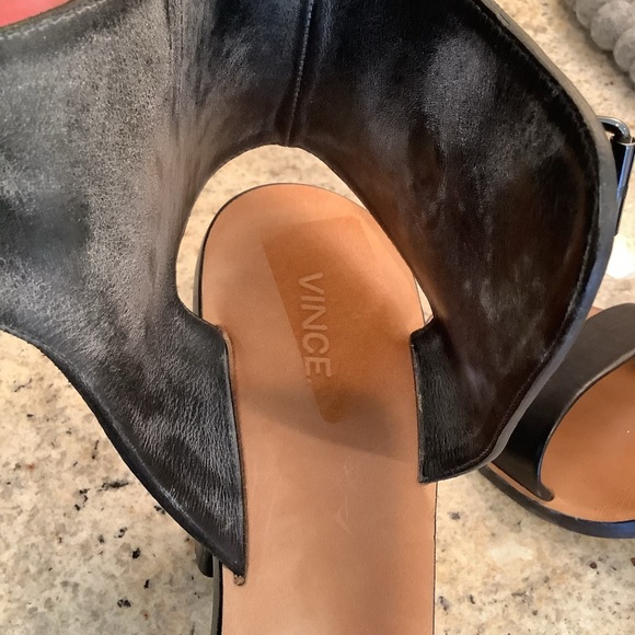 Vince Black Leather Heels Size 10 “Nicole” - Picture 9 of 10